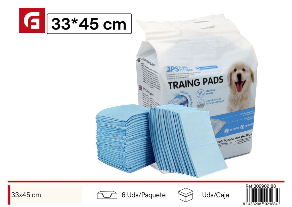  Empapadores para mascotas 30 piezas 33x45cm - Higiene y cuidado para animales