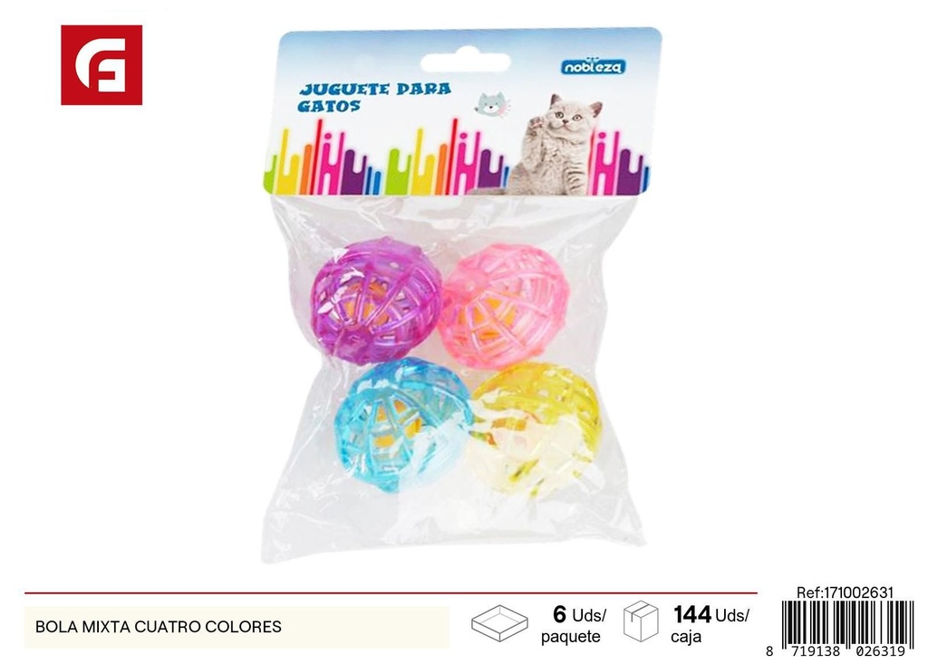 Juguete para mascotas bola mixta de cuatro colores - Juguetes para gatos