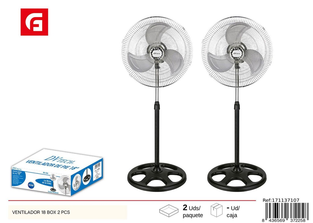 Ventilador 18" modelo Box (2 piezas) - Dispositivos de ventilación para el hogar