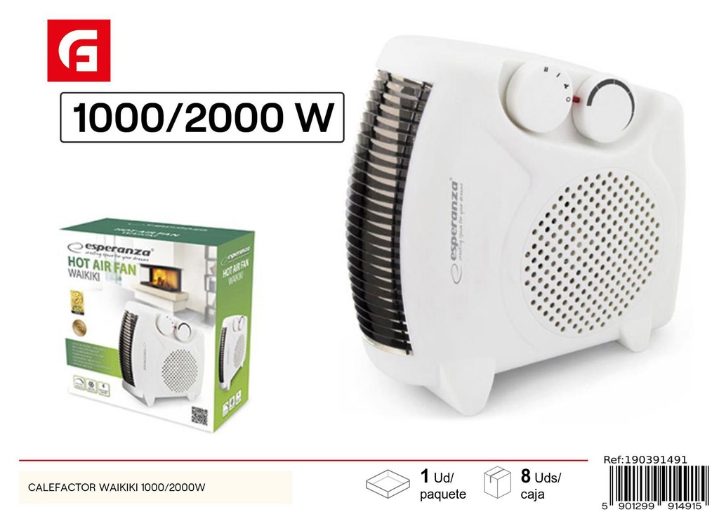 Cafactor WAIKIKI 1000/2000W - Novedades en calefacción