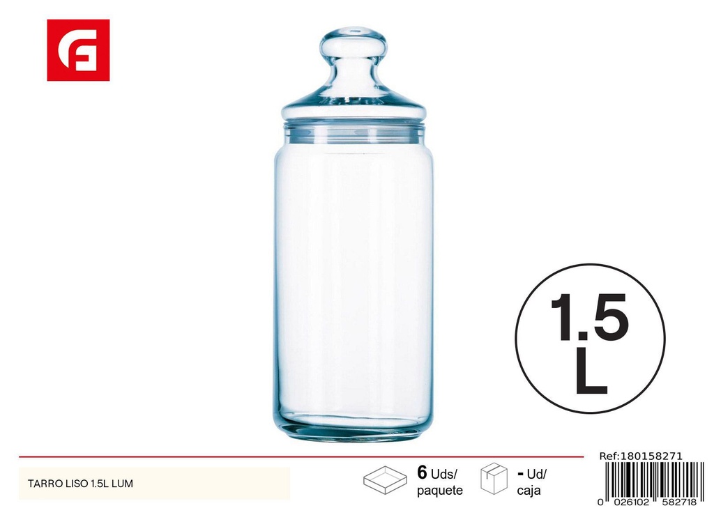 Tarro liso 1.5L LUM - Botes y tarros de vidrio y cerámica