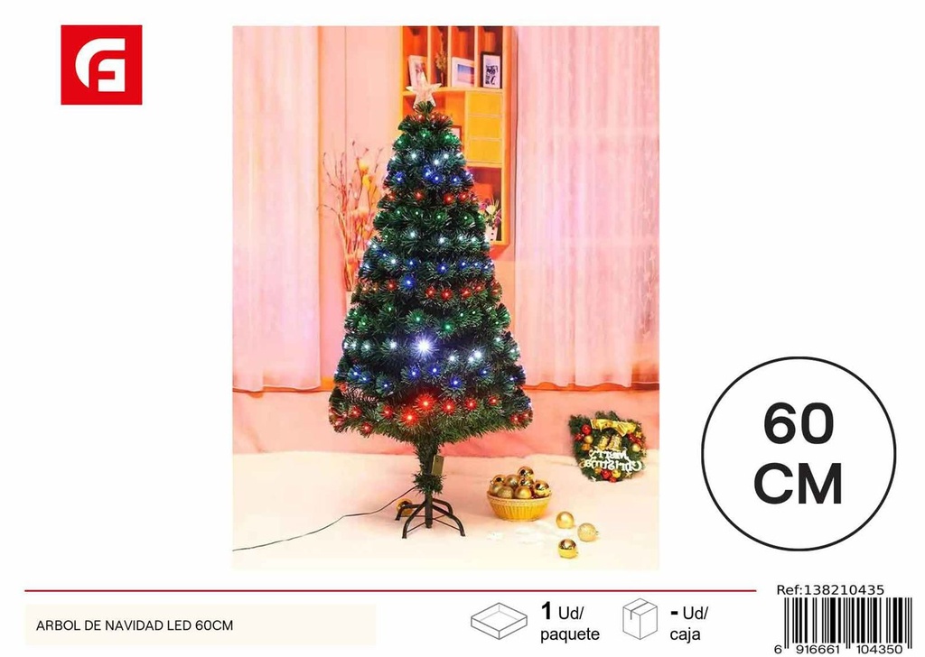 Árbol de Navidad LED 60cm - Decoración navideña y luces