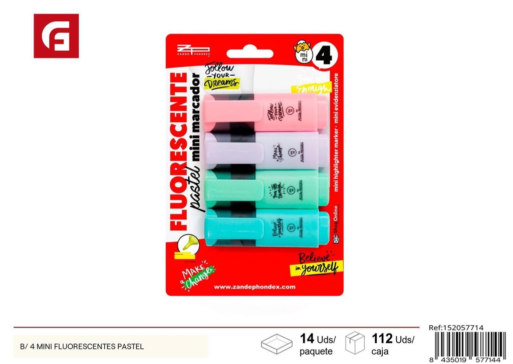 Mini fluorescentes pastel 4 - Materiales escolares