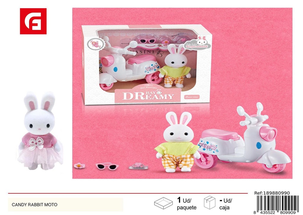 Dulce de peluche conejito moto - Juguetes de peluche