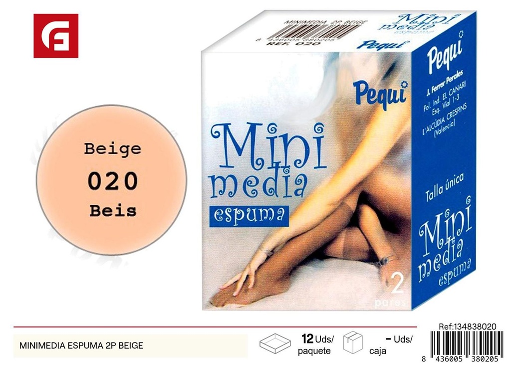 Minimedia espuma 2p beige - Medias y calcetines