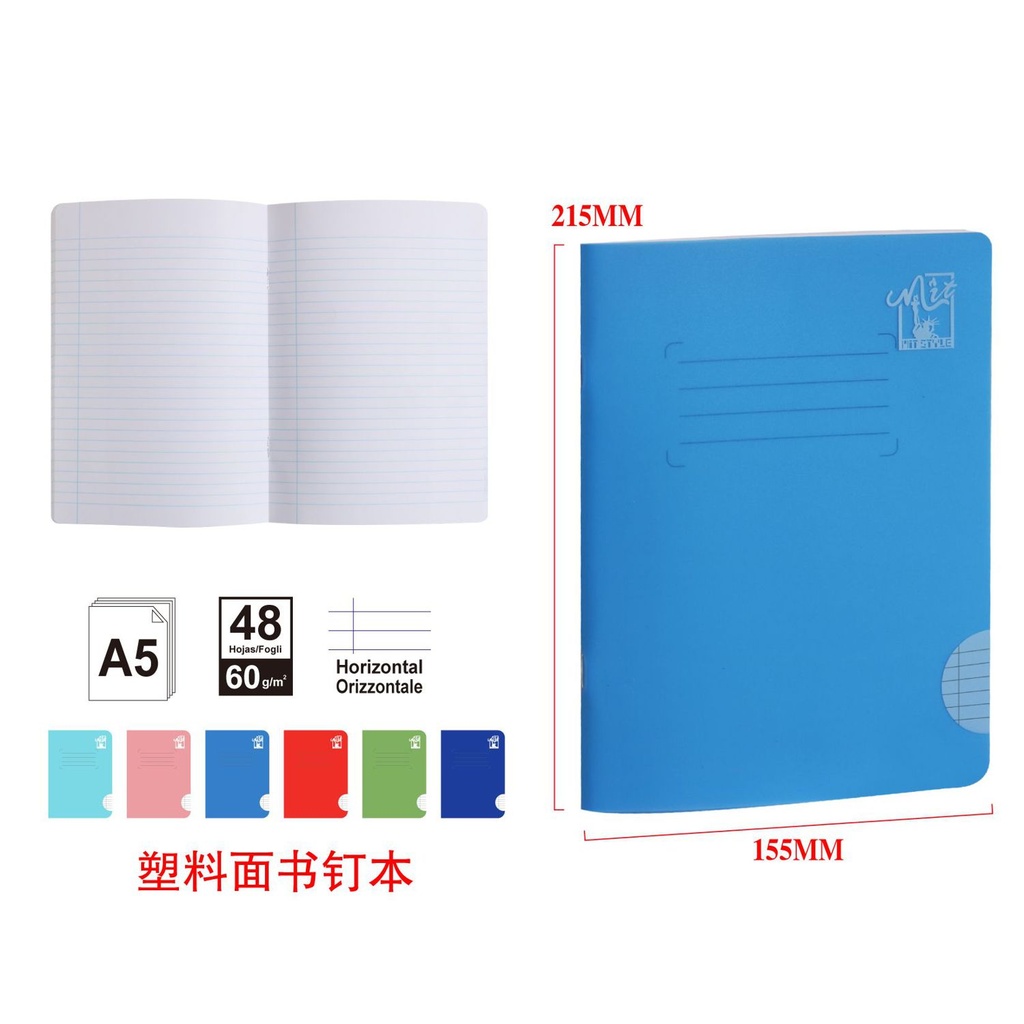 Cuaderno PP A5 horizontal 48pág 60g - Material escolar