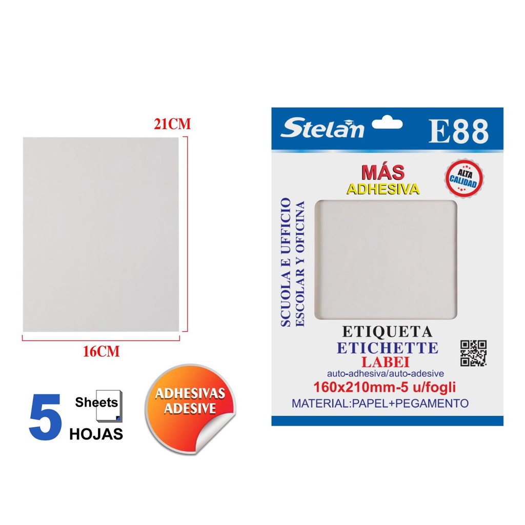 Adhesivo blanco 5pcs E88 - Diseño limpio