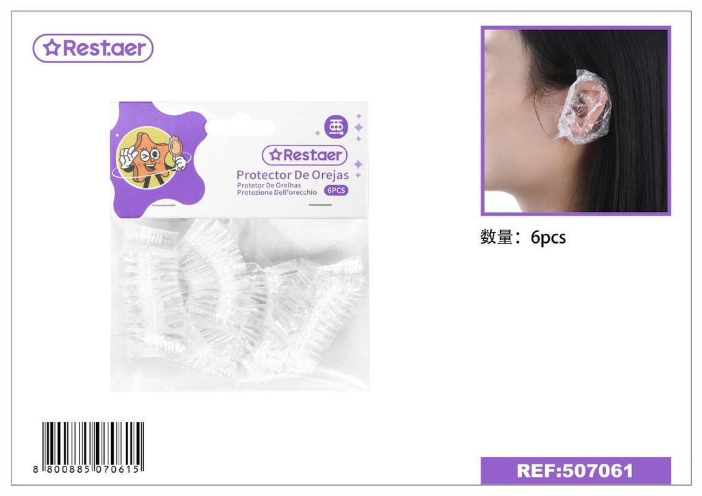 Cubierta de plástico para tintes desechables 6 piezas - Accesorios de belleza y peluquería
