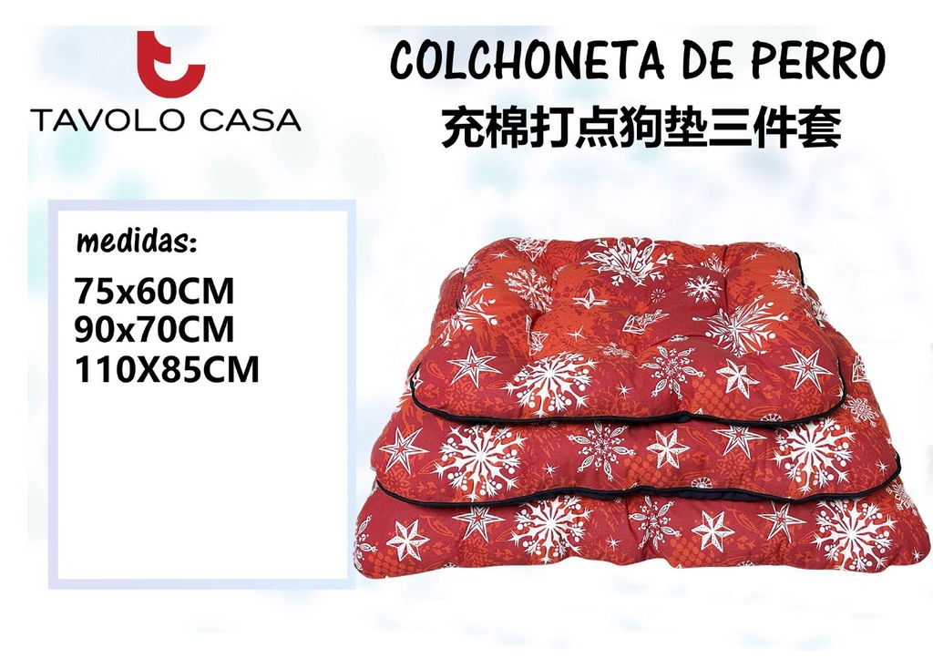 Colchoneta de Perro con Motivo Navideño 3 piezas - Accesorios para Mascotas