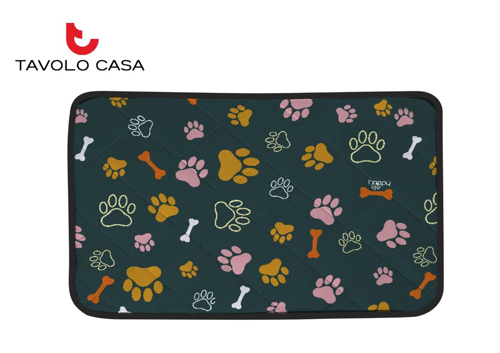 Colchoneta de perro 65x90 cm fondo verde - Accesorios para mascotas