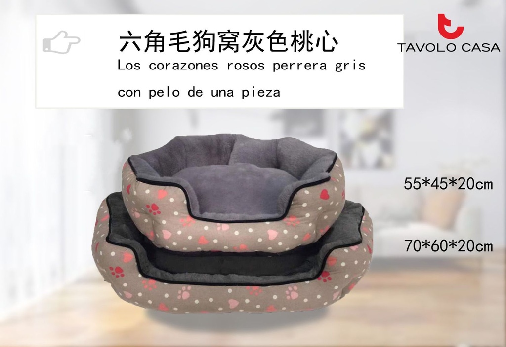 Cama de mascota de felpa hexagonal semicírculo rosa - Cama acogedora para mascotas