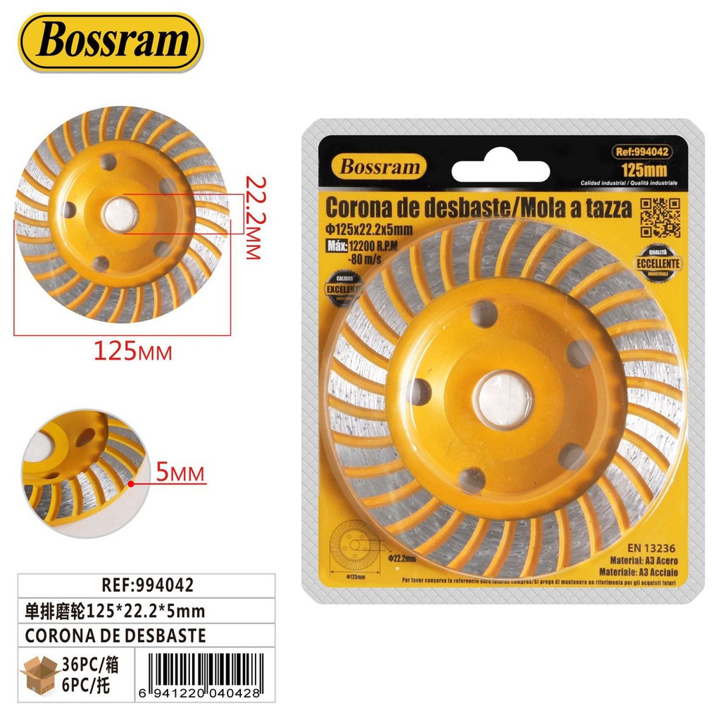 Corona de desbaste 125x22.2x5mm - Herramientas