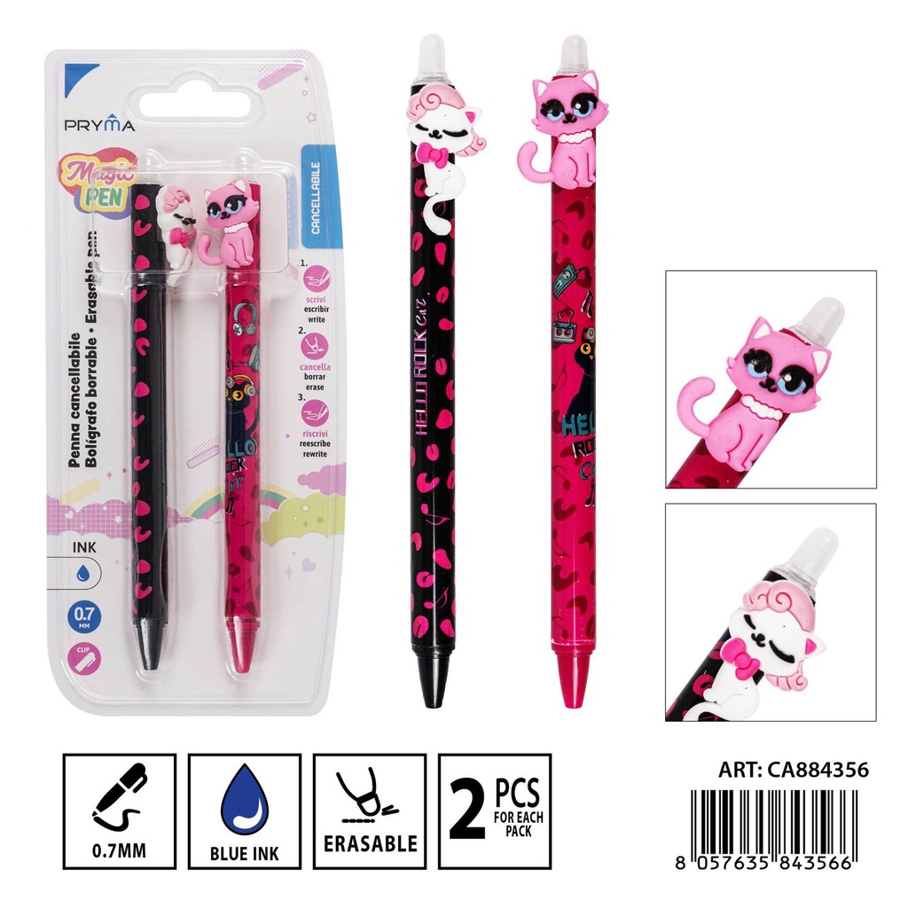 Bolígrafo borrable Magic Pen 0.7 mm 2 piezas - Instrumentos de escritura