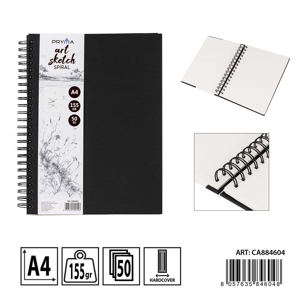 C cuaderno espiral de dibujo A4+ 155 g 50 hojas - Material de papelería