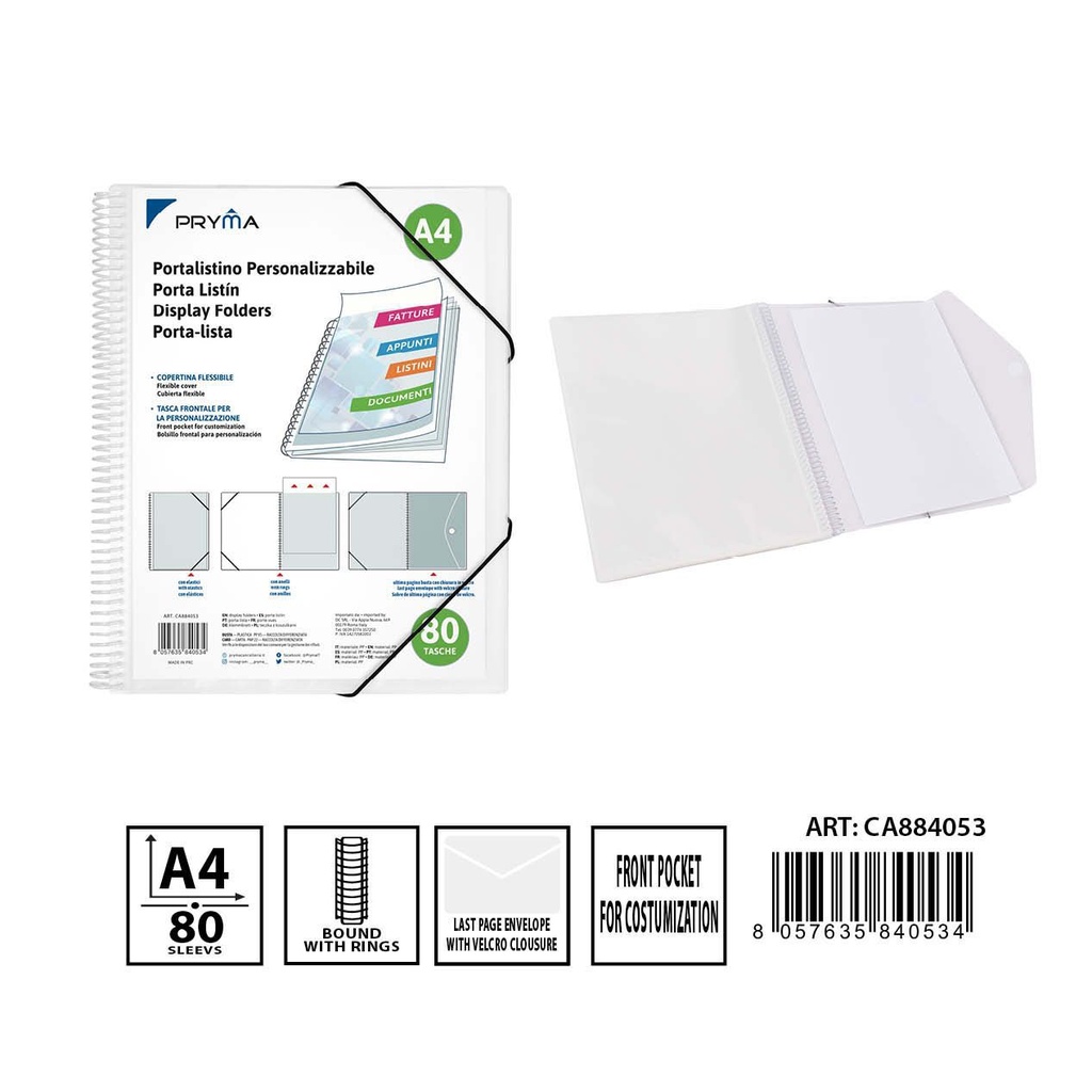 Carpeta anillo y goma transparente 80p - Artículos de oficina