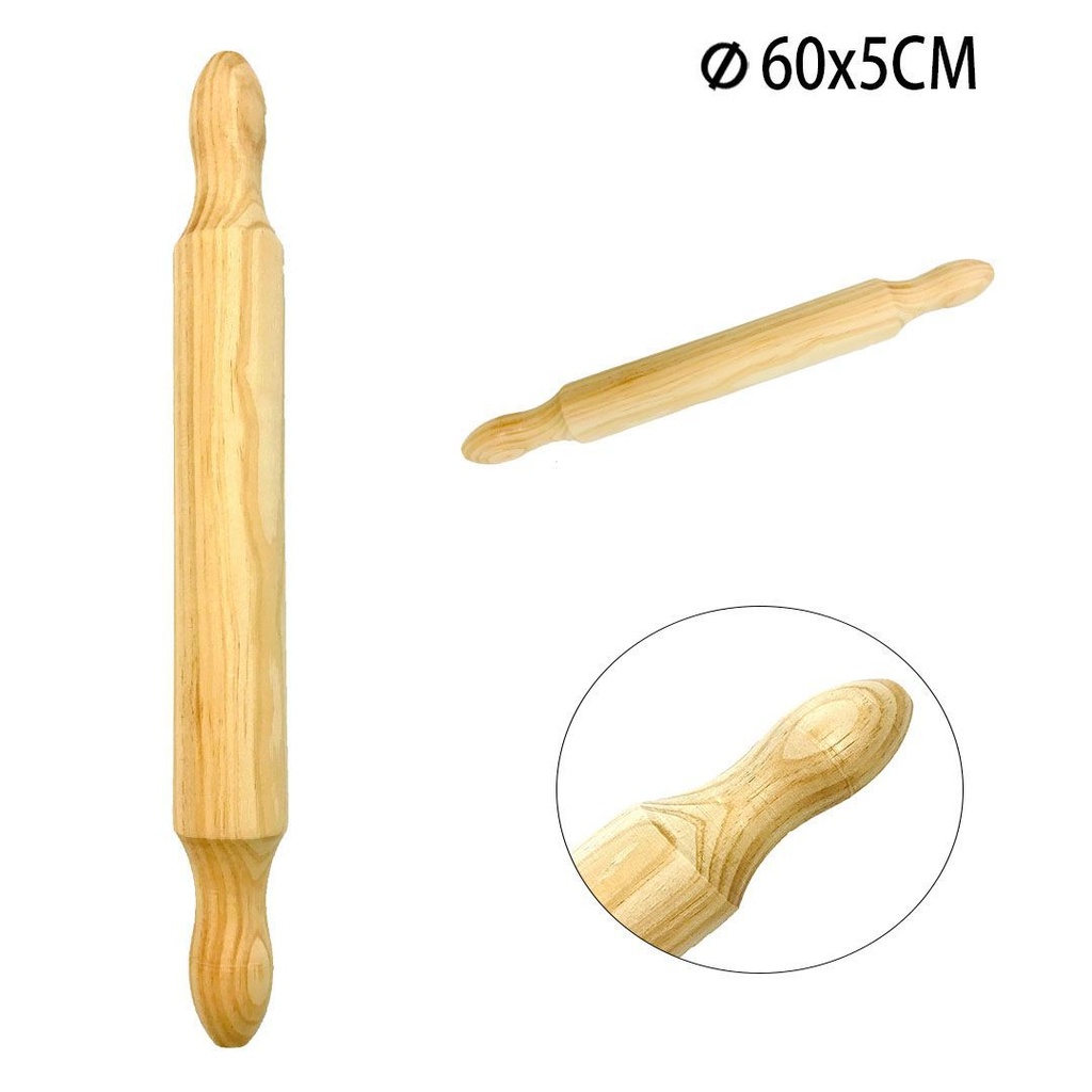 Rodillo de madera 60x5 cm - Utensilios de cocina para hornear
