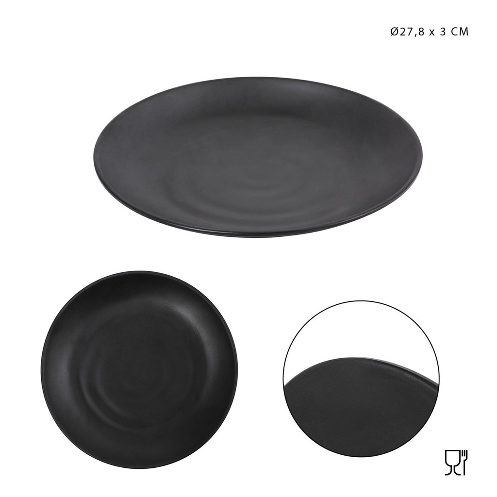 Plato plano de melamina D27.8x3 cm - Accesorios de cocina y melamina