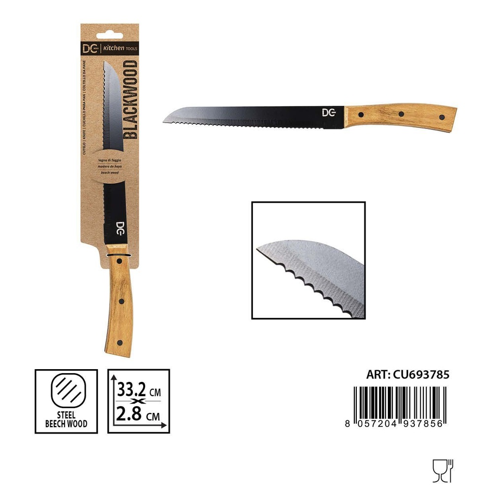 Cuchillo para pan 33.2x2.8 cm - Utensilios de cocina y panadería