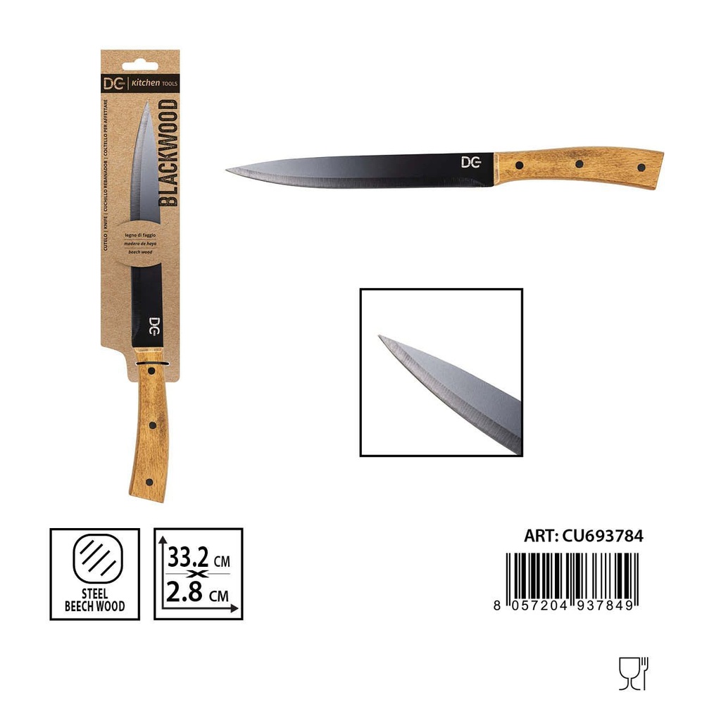 Cuchillo rebanador 33.2x2.8 cm - Utensilios de cocina