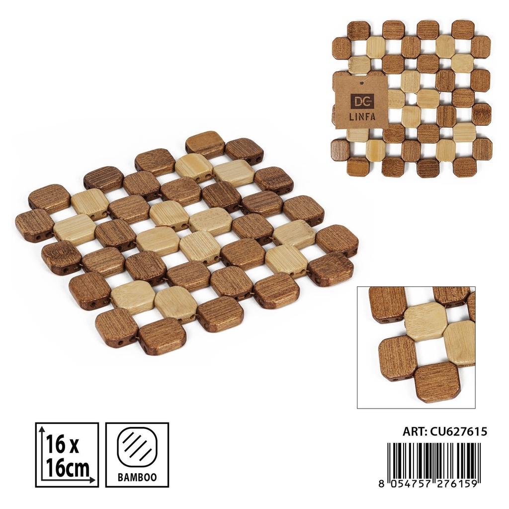 Salvamantel de bambú 16x16 cm - Accesorios para cocina y mesa