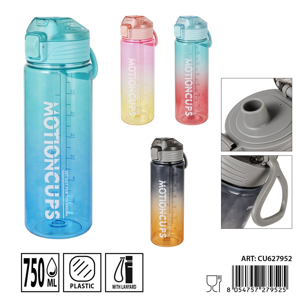 Botella de agua de plástico 750 ml 7,5x24,5 cm - Accesorios de cocina y botellas