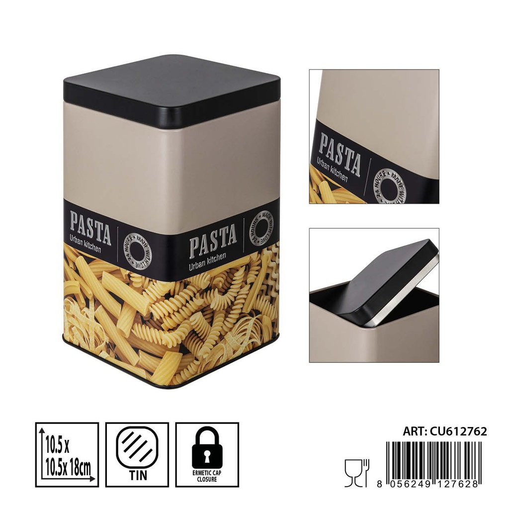 Lata para pasta 10.5x10.5x18 cm - Almacenamiento de cocina