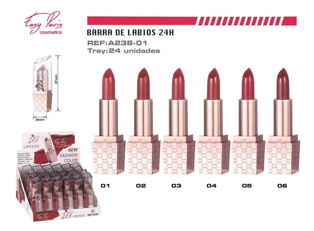 Labial de larga duración 24H 24/U - Maquillaje para labios