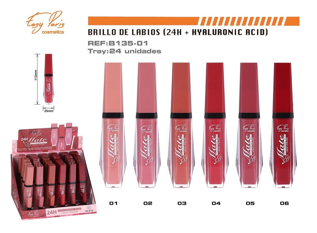 Labial líquido 24H con ácido hialurónico 24/U - Maquillaje para labios