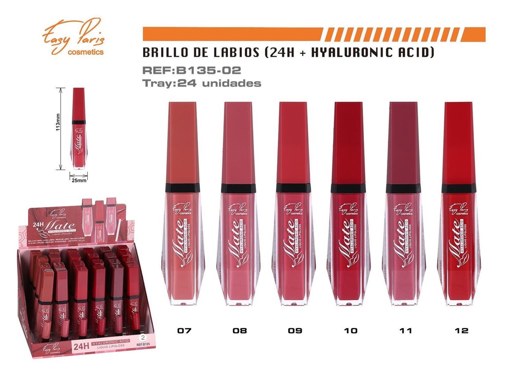 Labial líquido 24H con ácido hialurónico 24/U - Maquillaje para labios