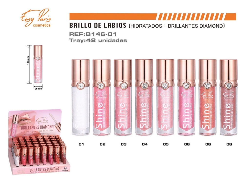 Balsamo para labios hidratantes diamante 48/U - Maquillaje para labios