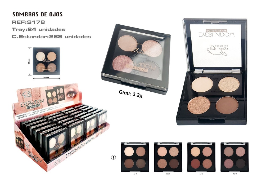 Paleta de sombra de ojos 24 unidades - Cosméticos y maquillaje
