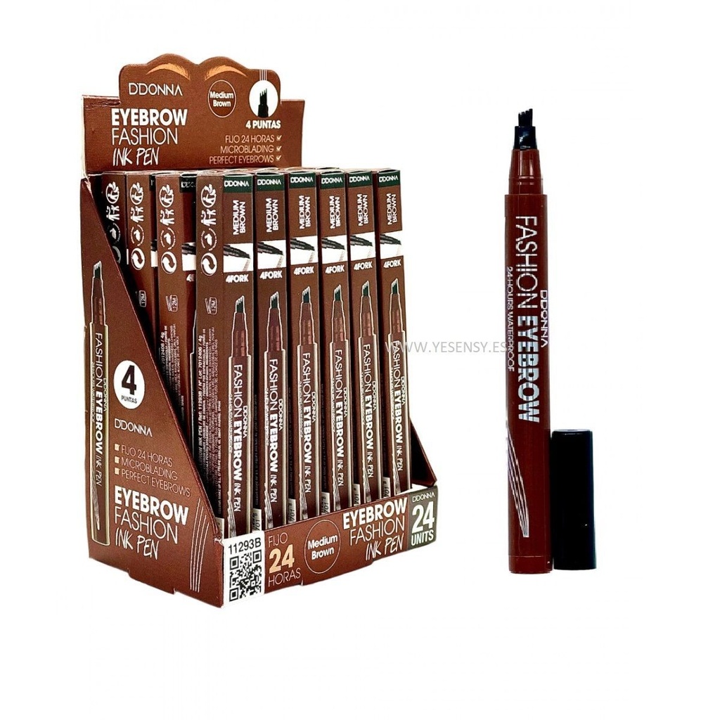 Delineador de cejas Ink Pen Medium Brown 24/U 11293B - Maquillaje para cejas