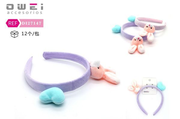 Diadema de peluche 12 unidades DI27147 - Accesorios para el cabello