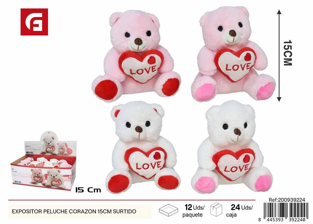 Peluche corazón 15 cm - Juguetes para San Valentín