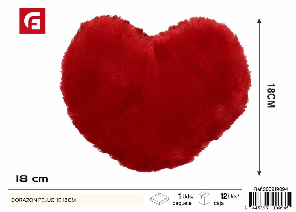 CORAZÓN peluche 18CM - Regalos de San Valentín