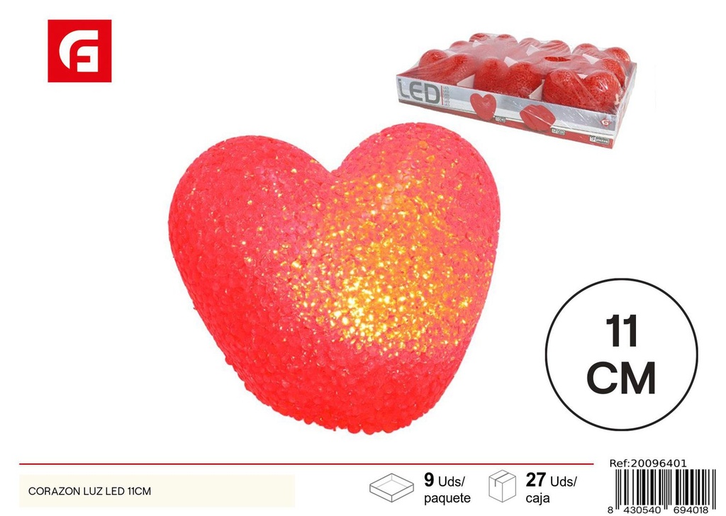 CORAZÓN LED 11CM - Regalos de San Valentín