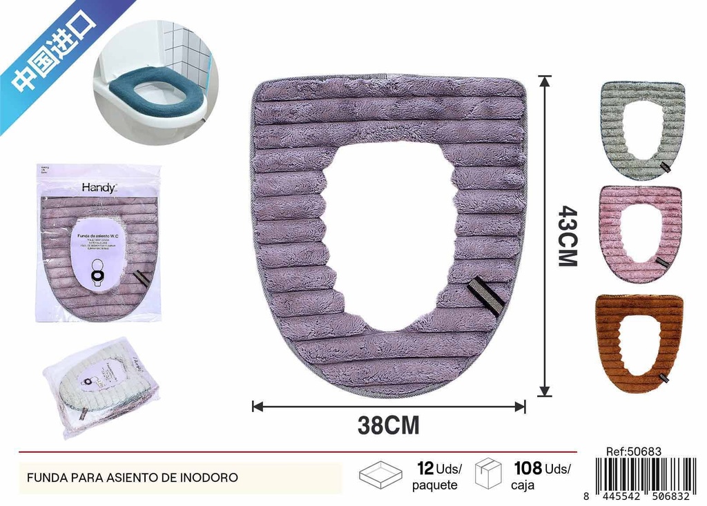 Funda para asiento de inodoro con velcro - Accesorios de baño y fontanería