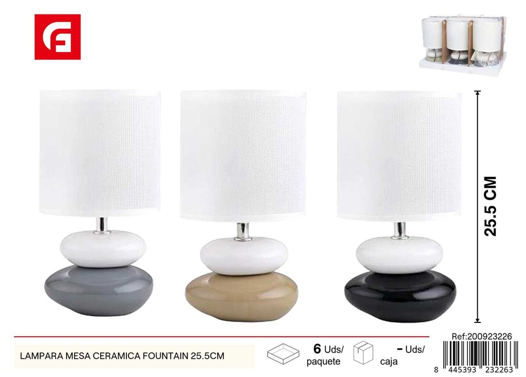 Lámpara de mesa cerámica Fountain 25.5 cm - Iluminación