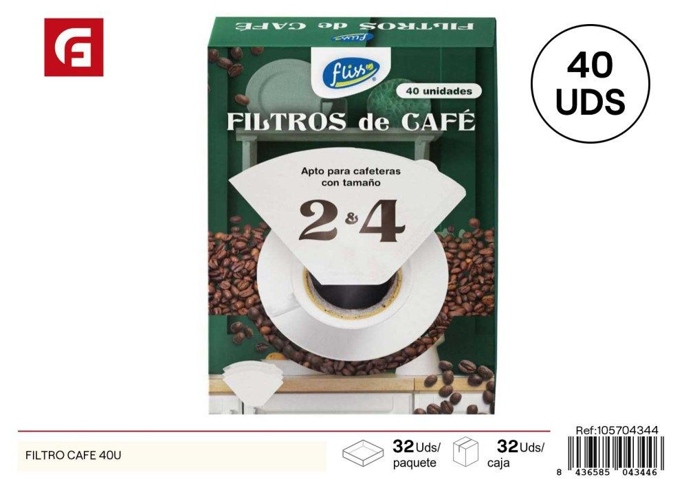 Filtro para café 40 unidades - Accesorios de café
