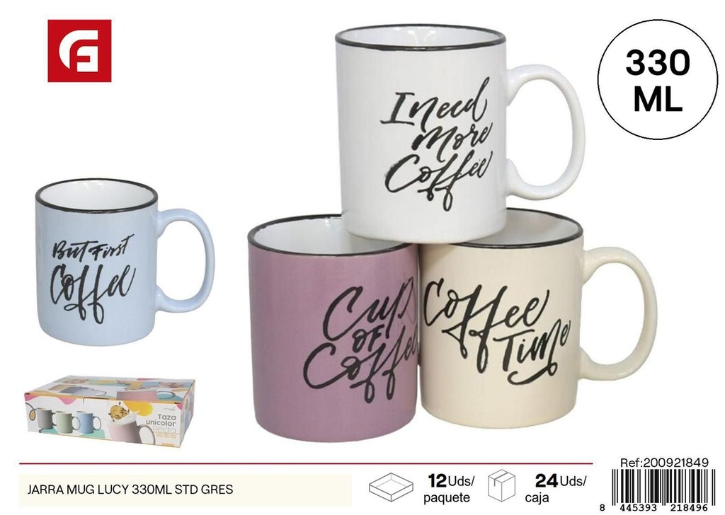 Taza jarra mug Lucy 330ML STD gres - Vidrio y cerámica