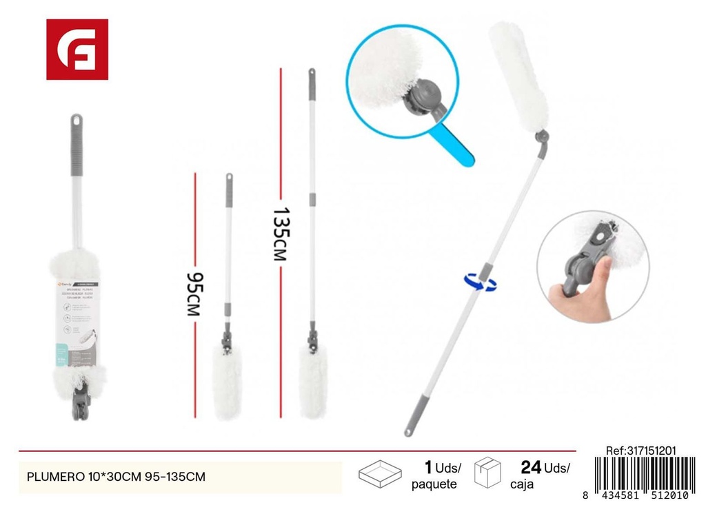 Plumero 10*30cm 95-135cm - Accesorios de limpieza 