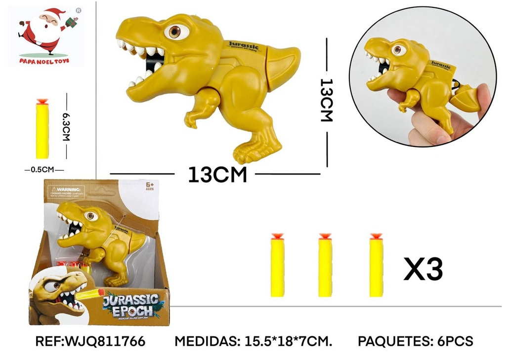 Pistola de dinosaurio de balas blandas - Juguete para niños