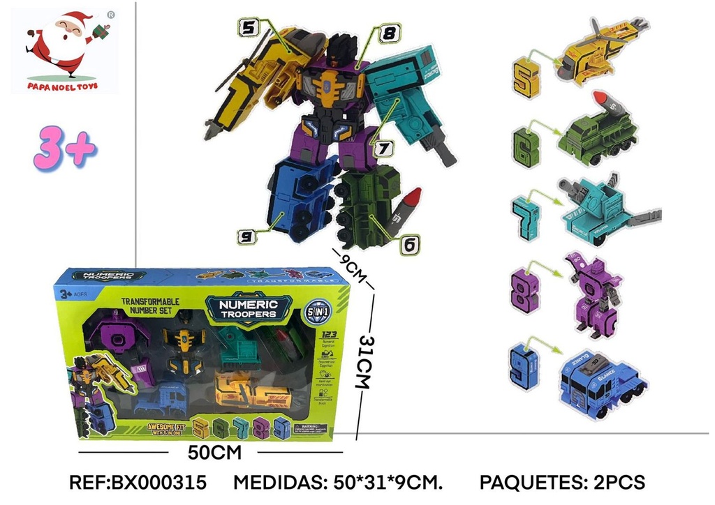 Juego robot transformación número (5-9) - Juguetes