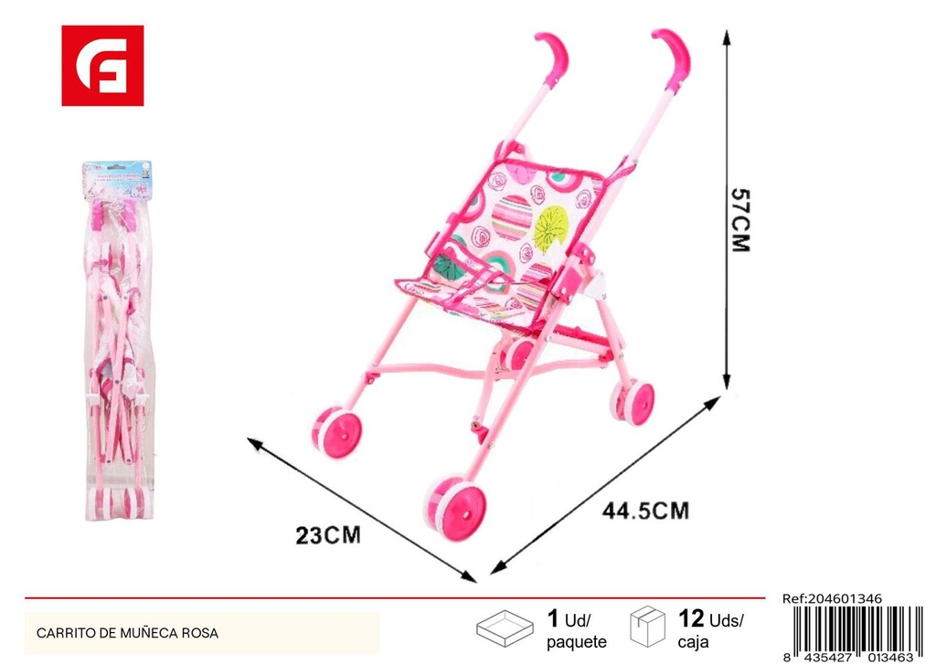 Carrito de muñeca rosa - Juguetes para bebés