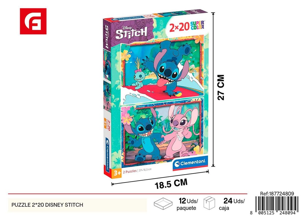 Puzzle Disney Stitch 2x20 juguetes - Juguete educativo y de entretenimiento