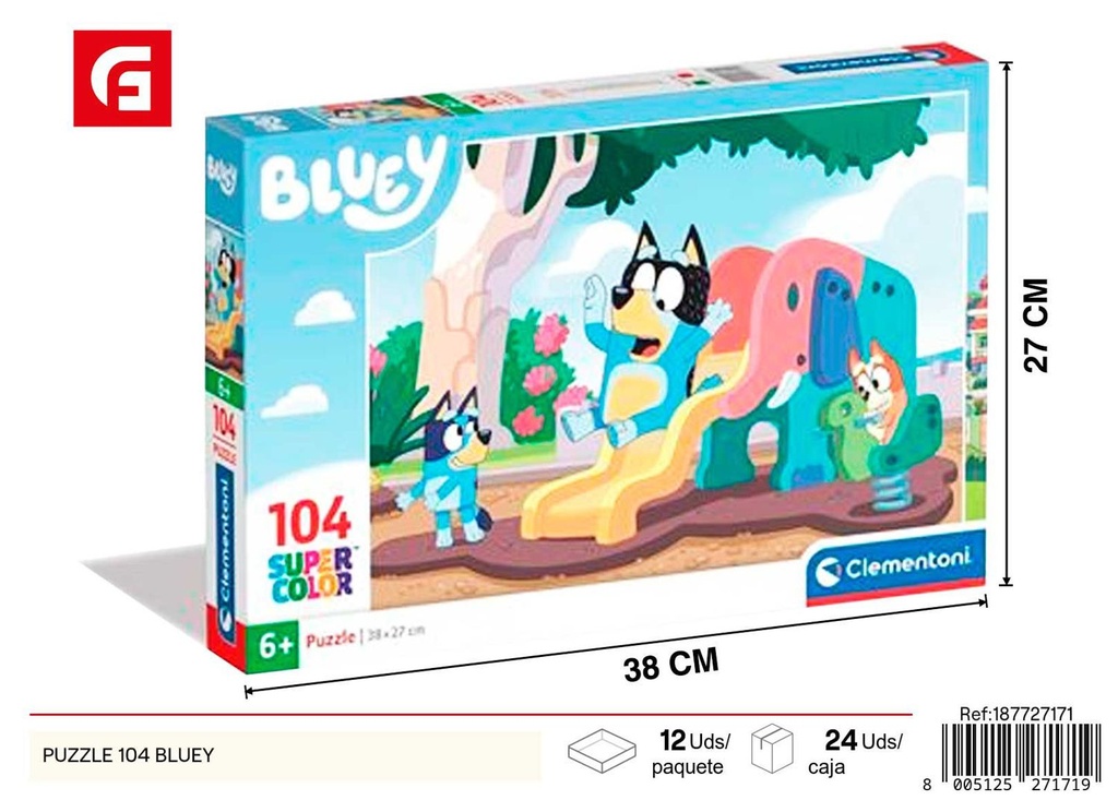 Puzzle Bluey 104 piezas - Juguete educativo y de entretenimiento