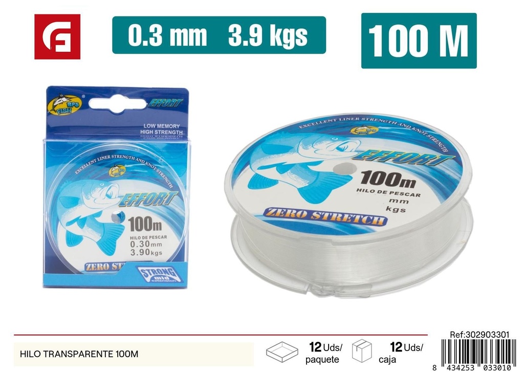 Hilo transparente 100m - Productos para mascotas y acuarios