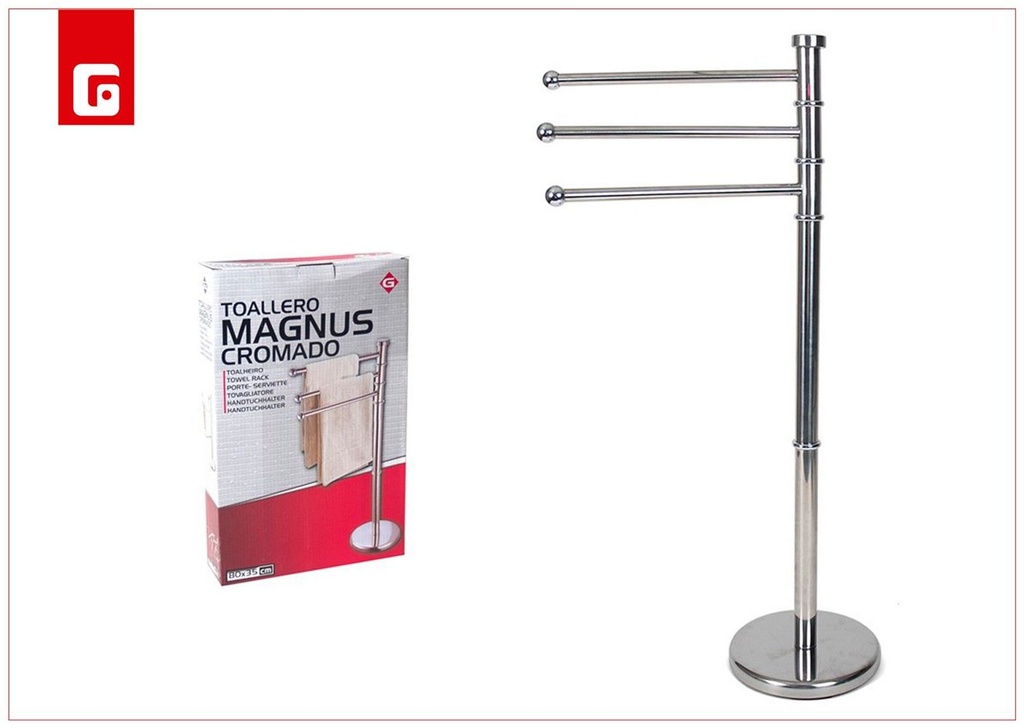 Toallero Magnus cromado 80 x 35 cm - Accesorios para baño