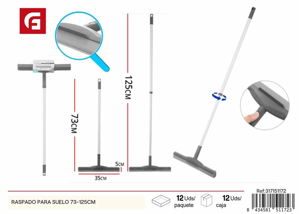 Raspador para suelo 73-125CM - Herramienta de limpieza para suelos