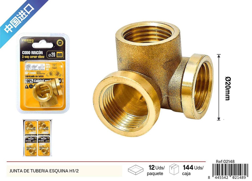 Junta de Tubería Esquina H1/2 - Ferretería y plomería